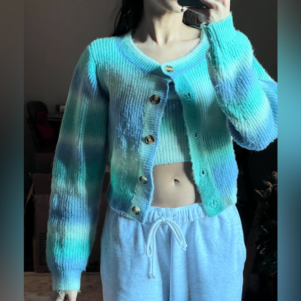 Cardigan + tank set (grey bandit)